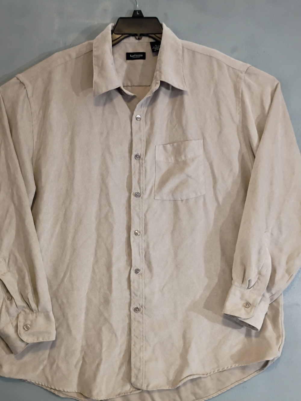 Van Heusen Men's Beige Casual Button-Down Shirt